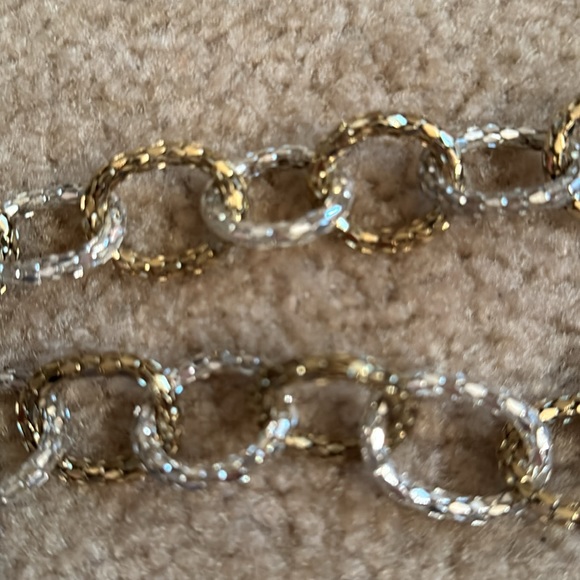 SILVER AND GOLD LINK CHAIN NECKLACE - Picture 8 of 8
